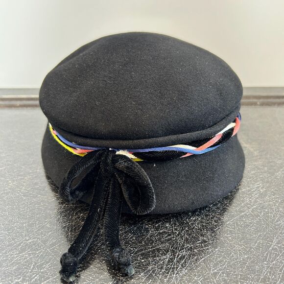 Vintage 50s Felted Wool Braided Ribbon Hat Made in ITALY - Picture 7 of 9
